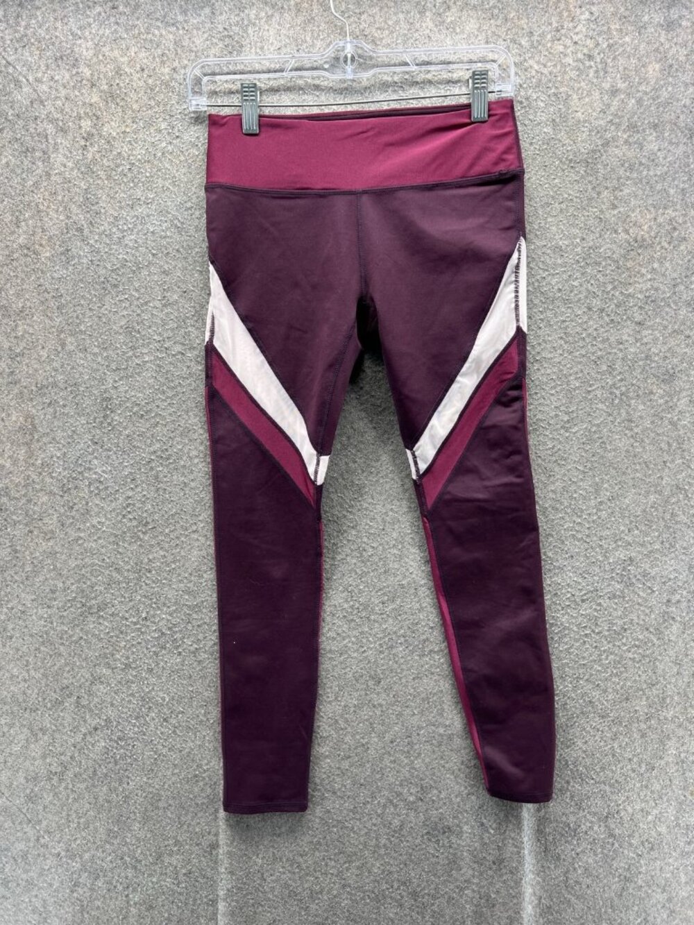 Fabletics Leggings Womens XS Purple Mid Rise Compression Colorblock Yoga Pants